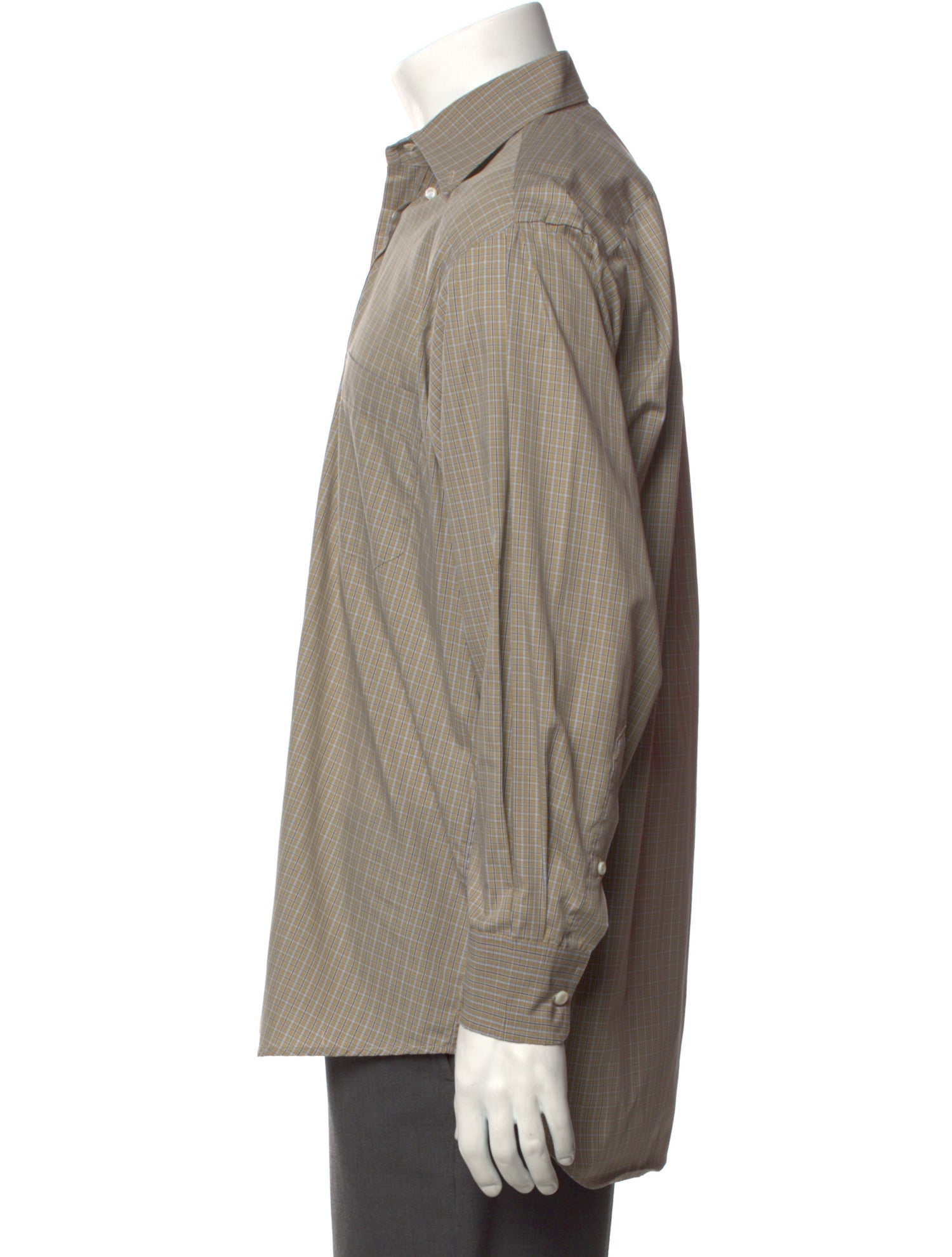 Luciano Barbera Plaid Print Long Sleeve Dress Shirt