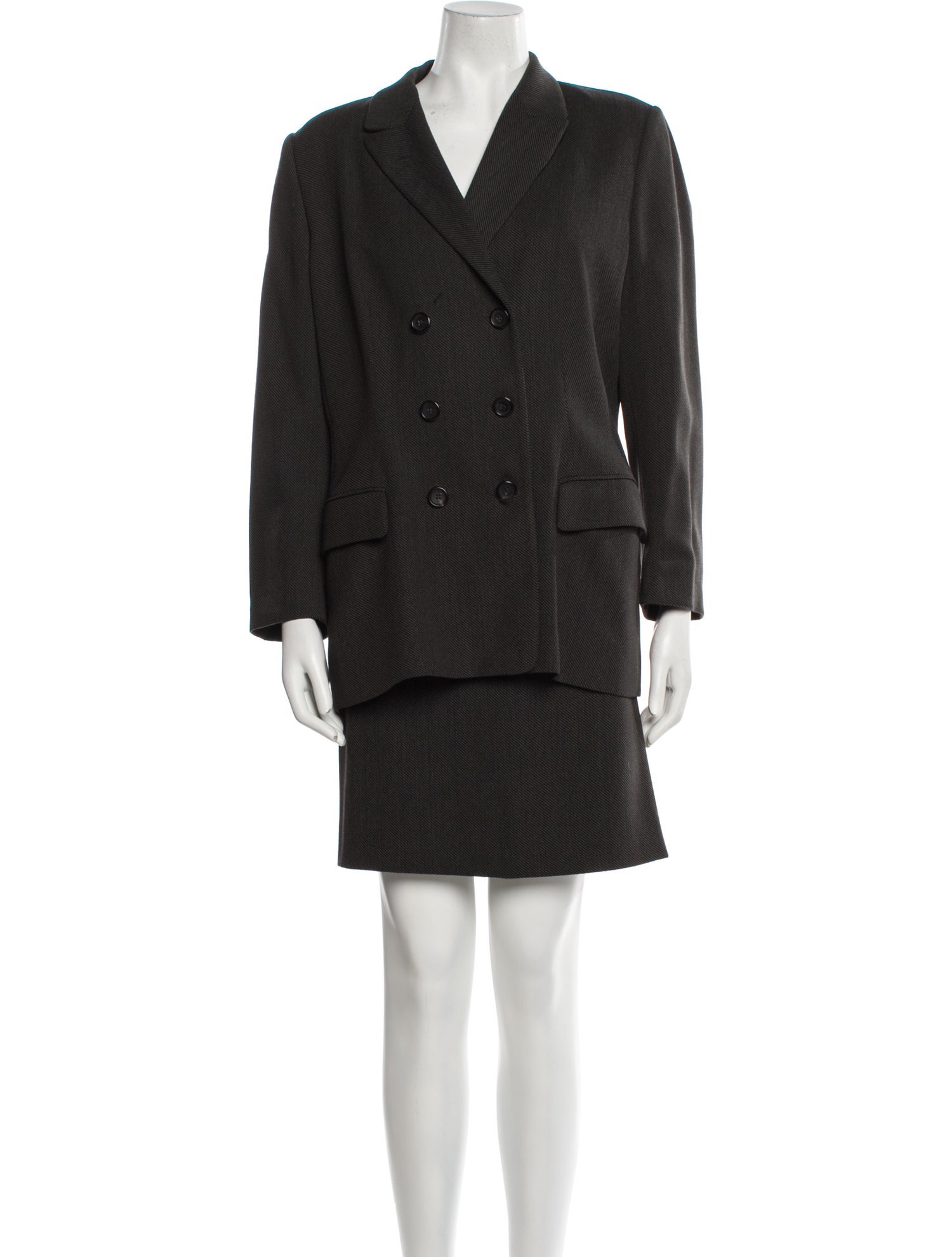 Luciano Barbera Wool Skirt Suit
