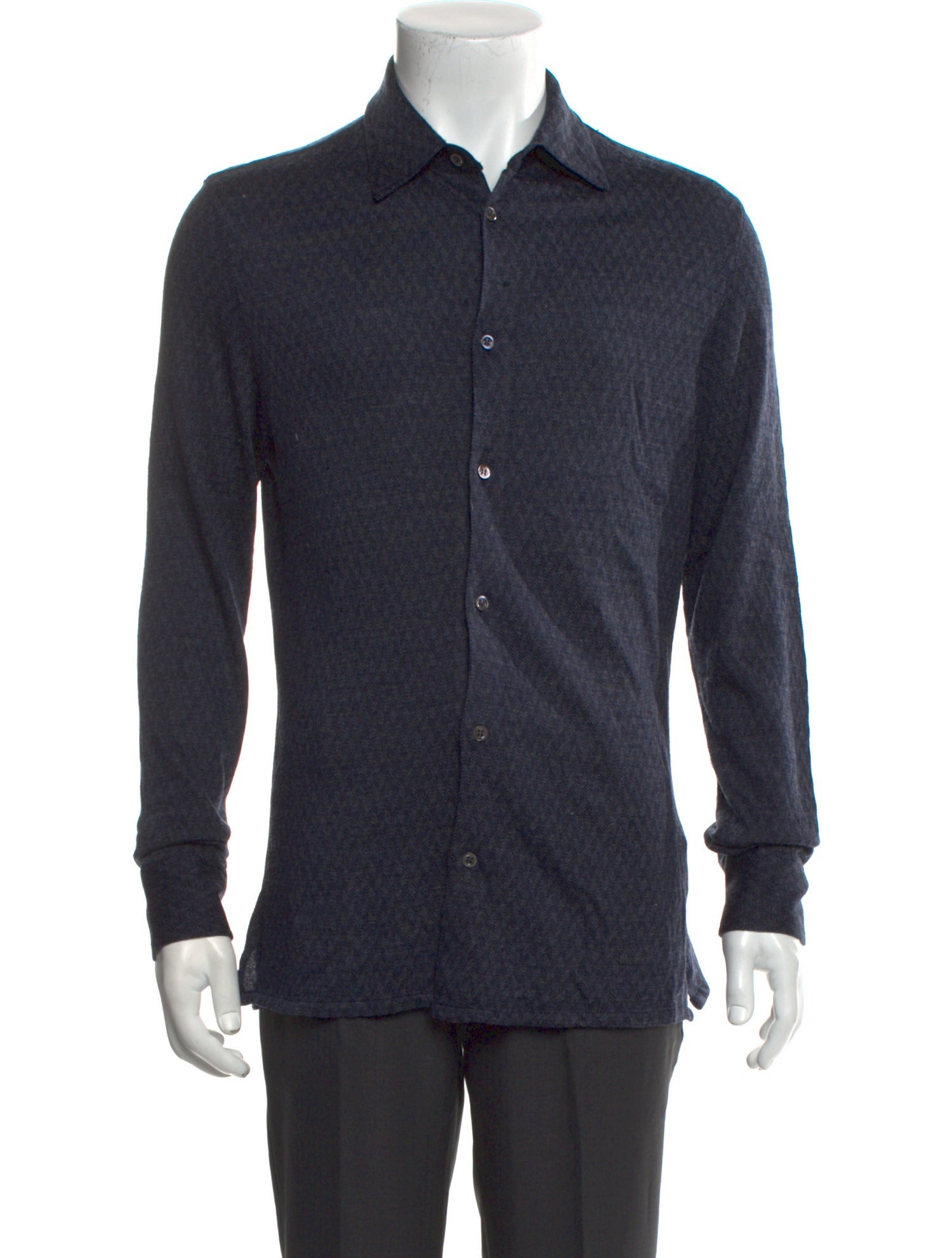 Luciano Barbera Wool Long Sleeve Shirt