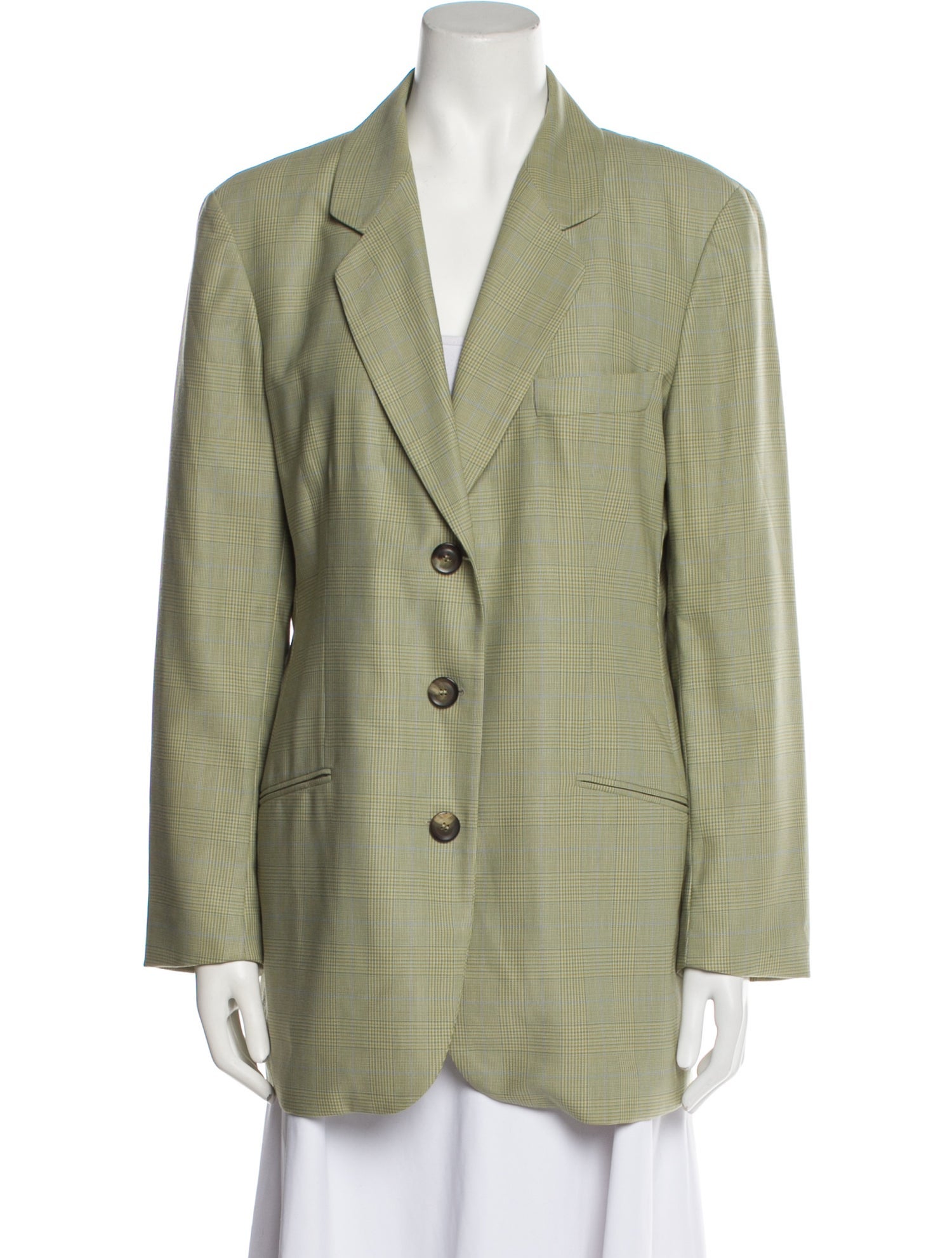 Luciano Barbera Wool Plaid Print Blazer