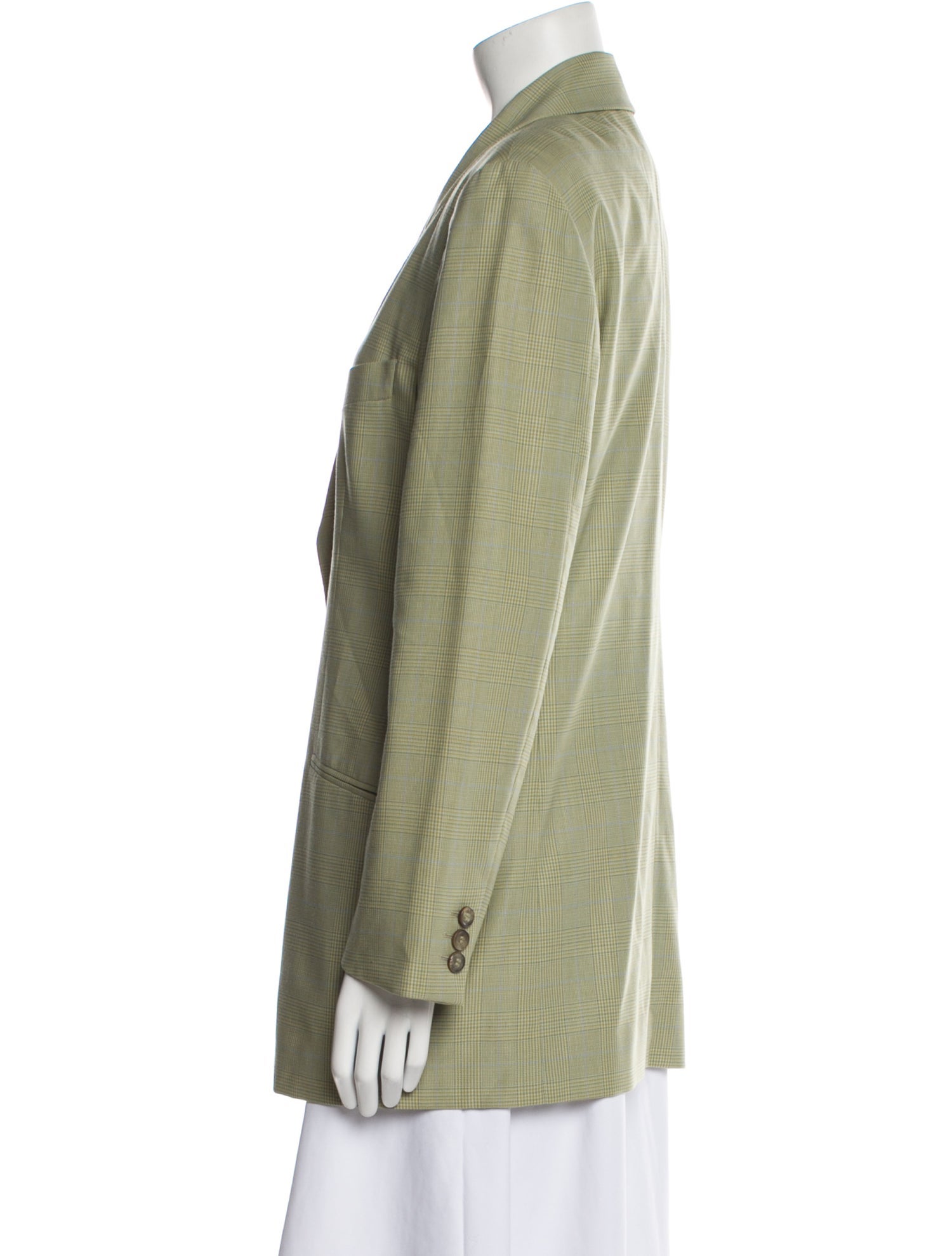 Luciano Barbera Wool Plaid Print Blazer