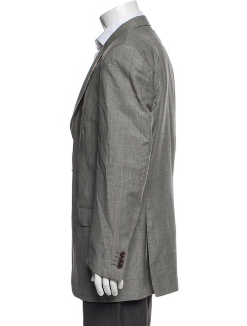 Luciano Barbera Wool Plaid Print Blazer