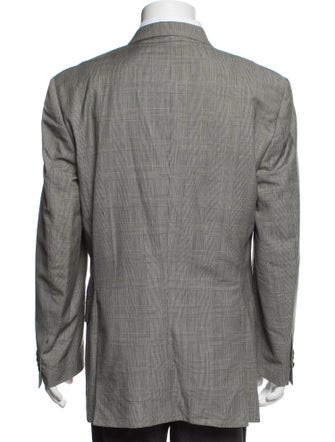 Luciano Barbera Wool Plaid Print Blazer