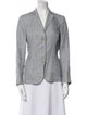Luciano Barbera Linen Houndstooth Print Blazer