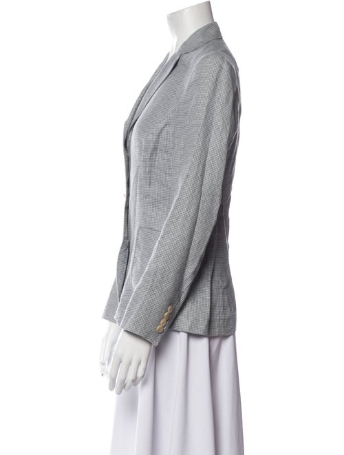 Luciano Barbera Linen Houndstooth Print Blazer
