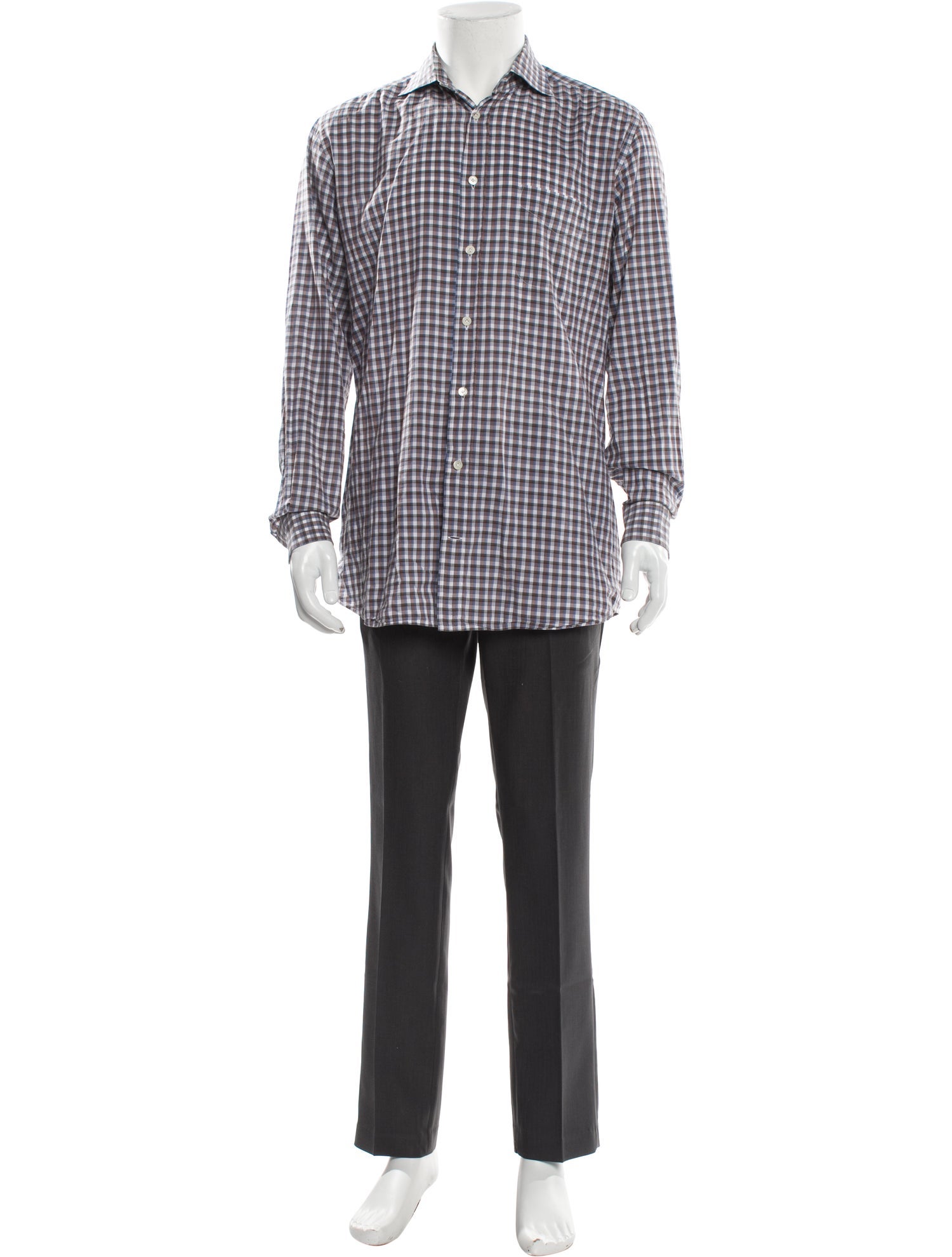 Luciano Barbera Plaid Print Long Sleeve Shirt