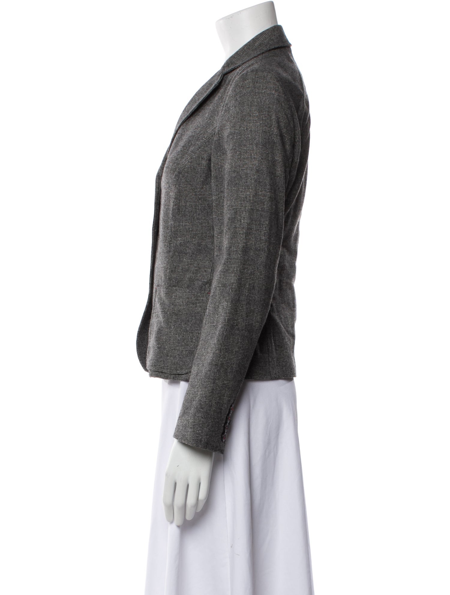 Luciano Barbera Wool Plaid Print Blazer