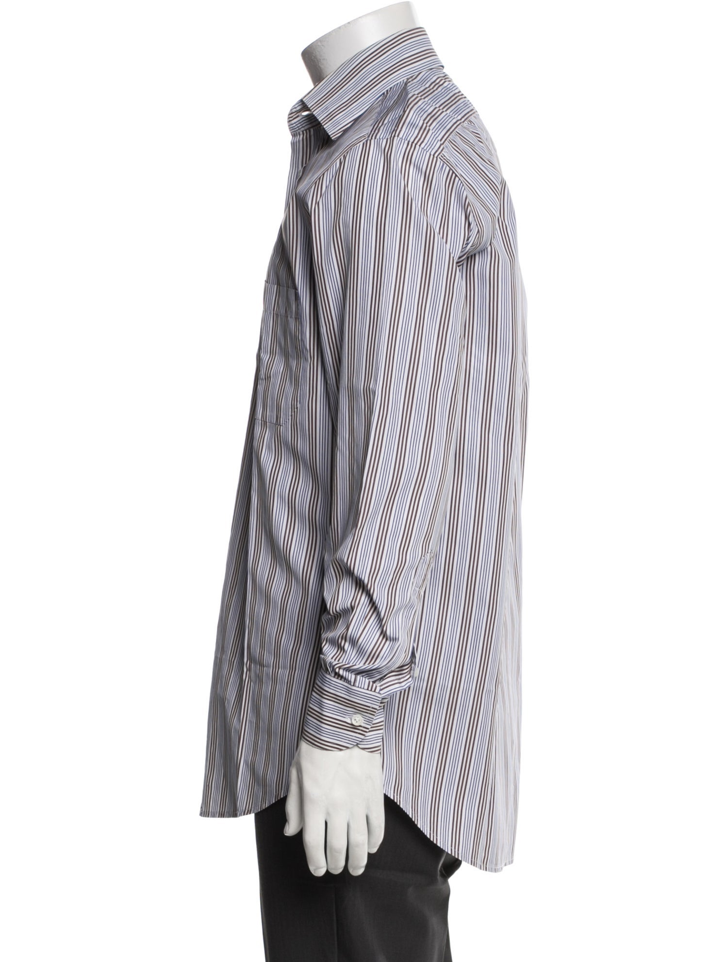 Luciano Barbera Striped Long Sleeve Dress Shirt