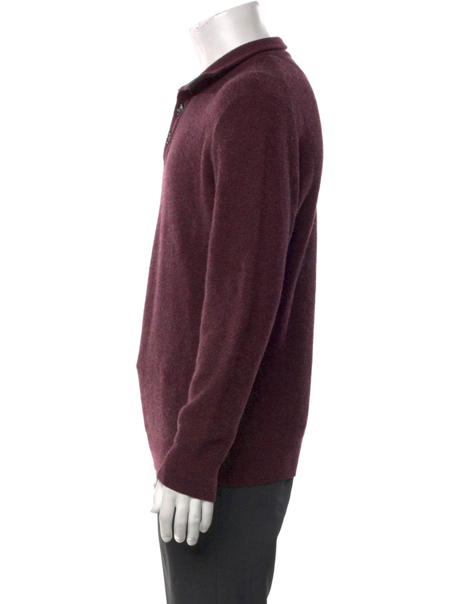 Luciano Barbera Cashmere Mock Neck Polo Sweater