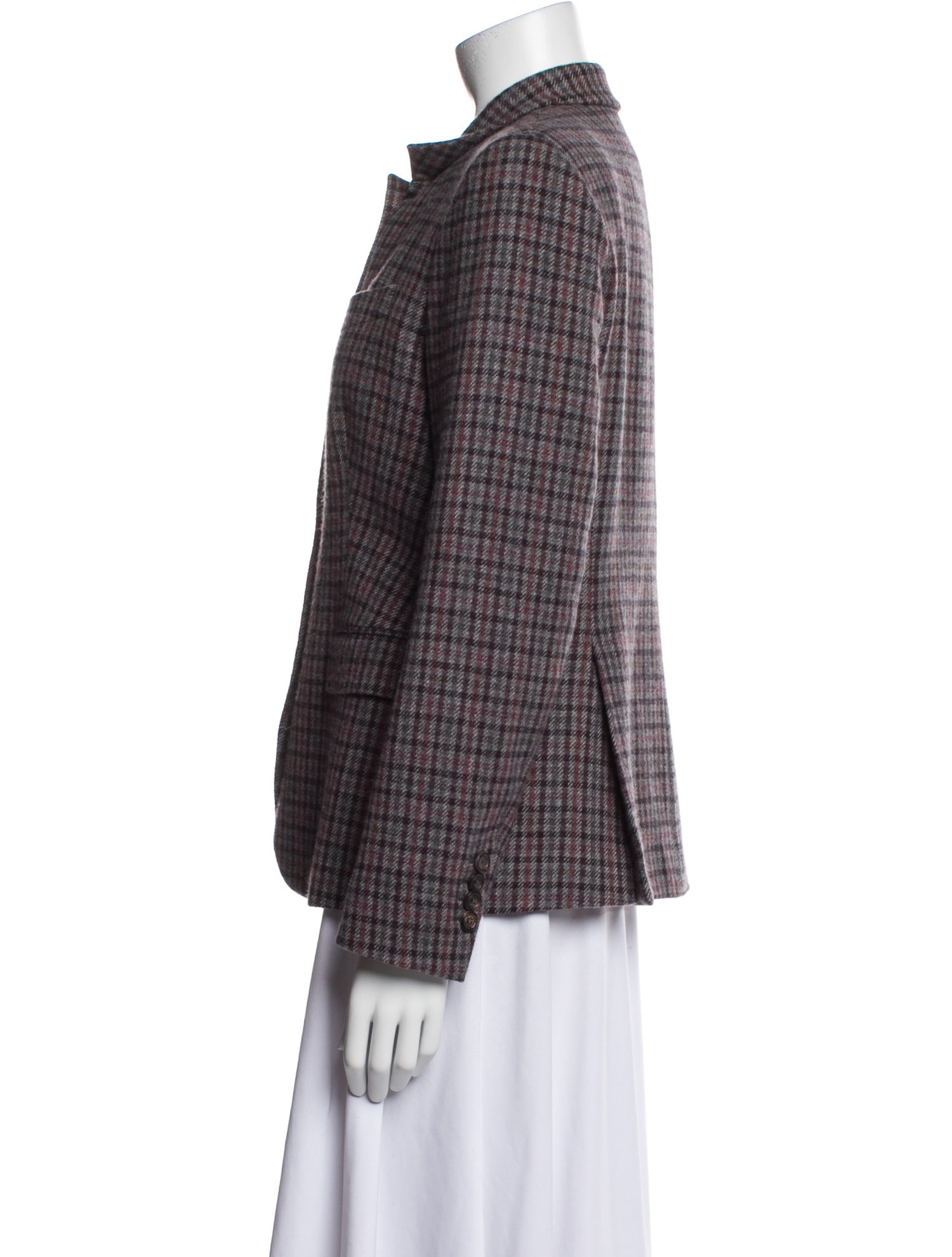 Luciano Barbera Cashmere Plaid Print Jacket