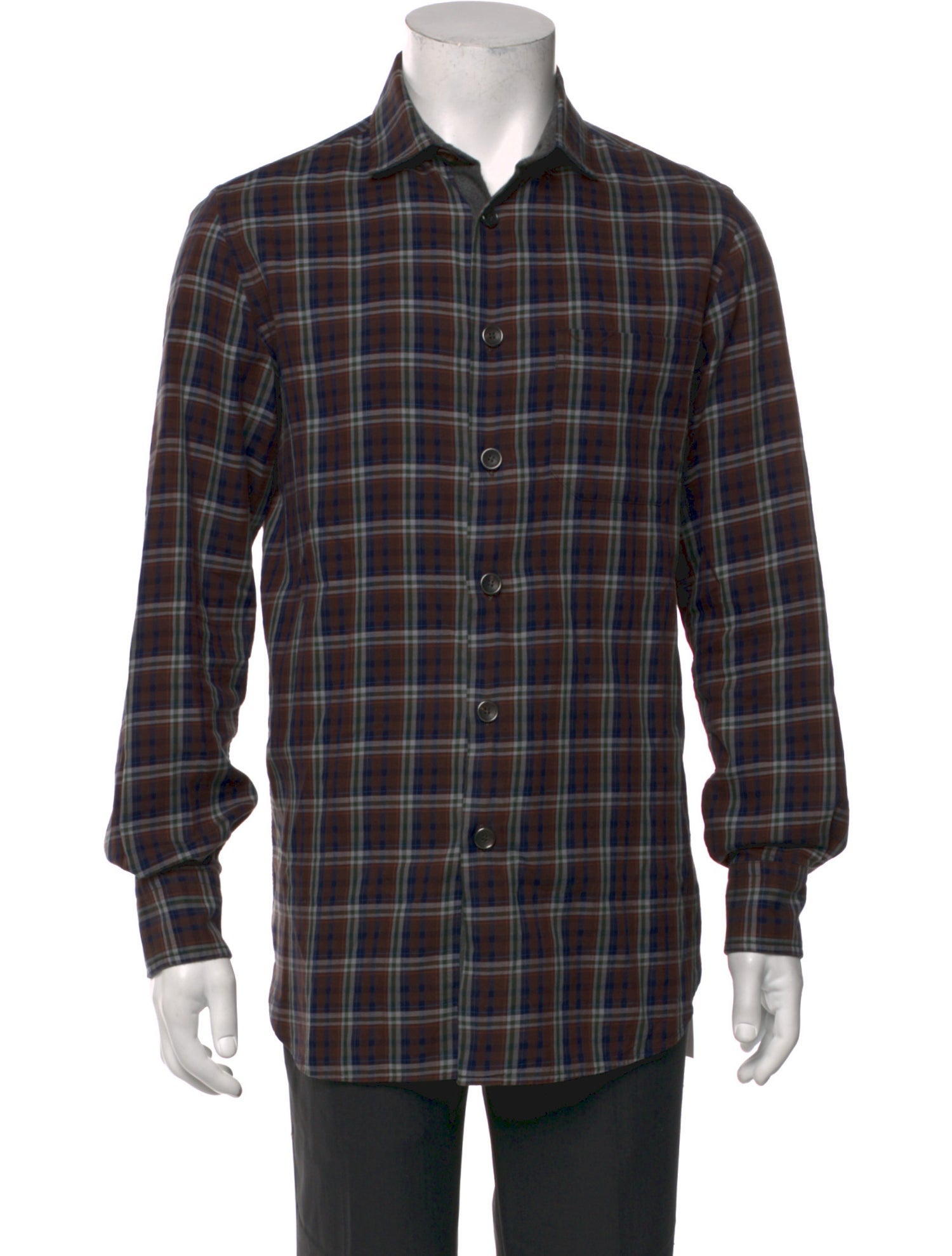 Luciano Barbera Plaid Print Long Sleeve Shirt