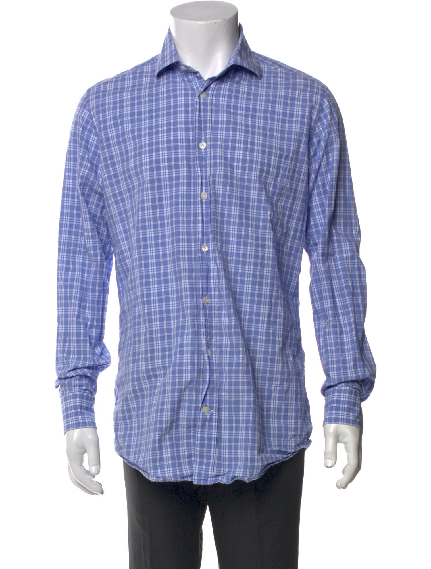Luciano Barbera Plaid Print Long Sleeve Shirt