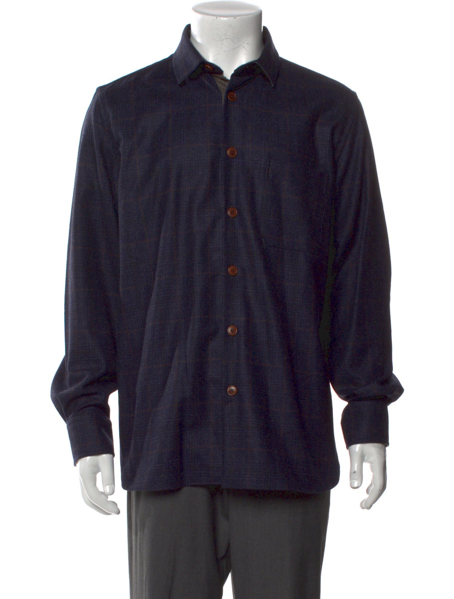Luciano Barbera Wool Long Sleeve Dress Shirt
