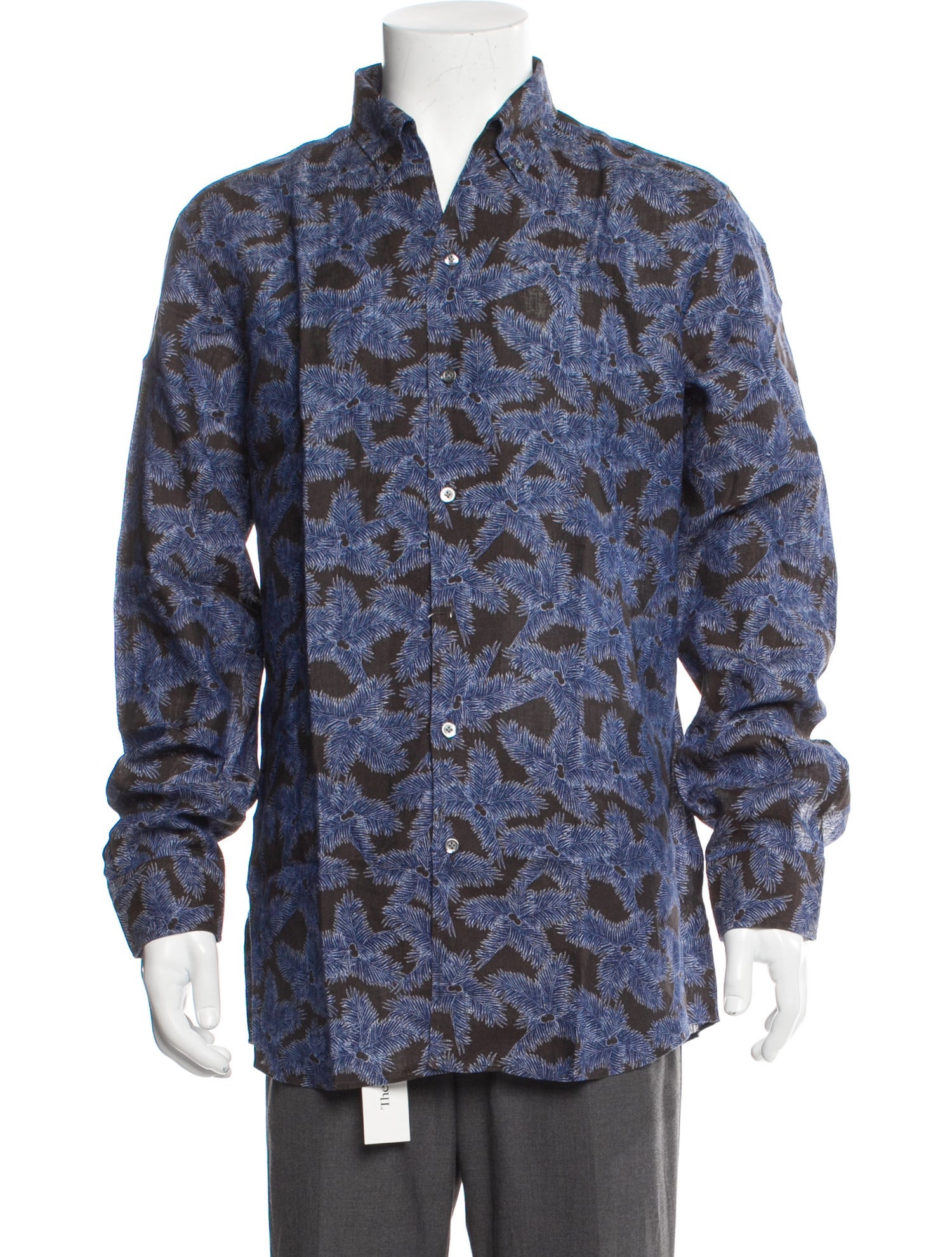 Luciano Barbera Linen Printed Shirt w/ Tags