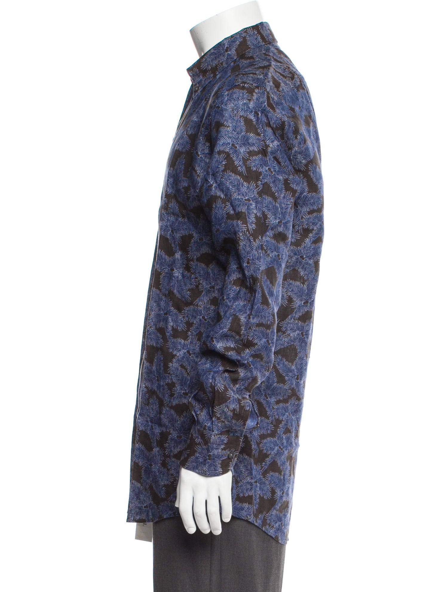 Luciano Barbera Linen Printed Shirt w/ Tags