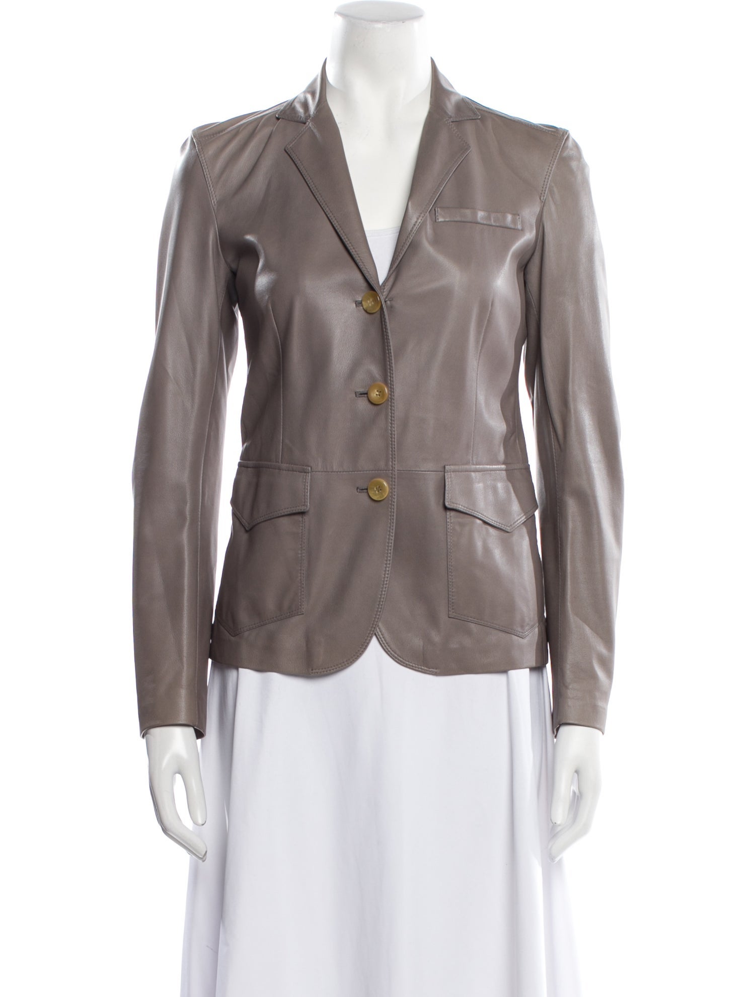 Luciano Barbera Leather Blazer