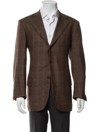 Luciano Barbera Cashmere Plaid Print Blazer