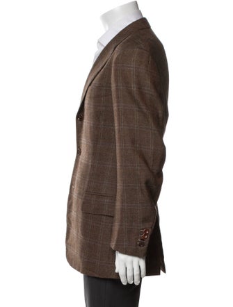 Luciano Barbera Cashmere Plaid Print Blazer
