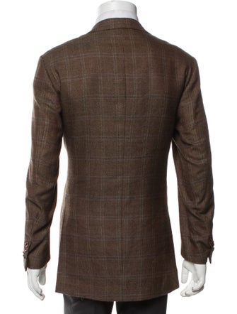 Luciano Barbera Cashmere Plaid Print Blazer