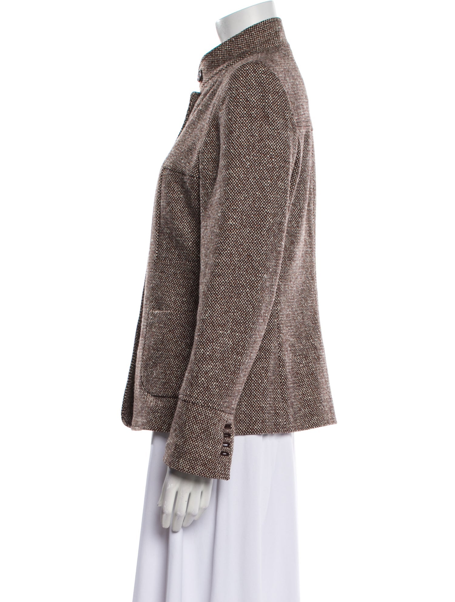 Luciano Barbera Wool Tweed Pattern Blazer