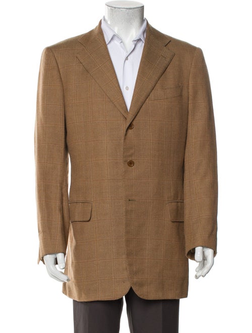 Luciano Barbera Wool Plaid Print Blazer