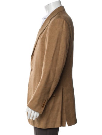 Luciano Barbera Wool Plaid Print Blazer