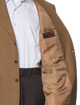 Luciano Barbera Wool Plaid Print Blazer