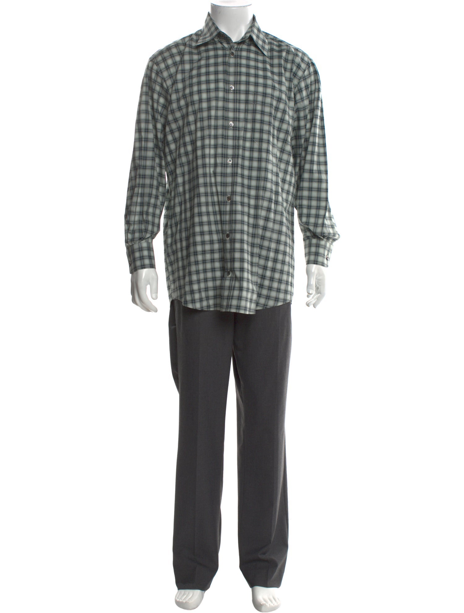 Luciano Barbera Plaid Print Long Sleeve Shirt