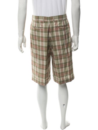 Luciano Barbera Plaid Print Flat Front Shorts