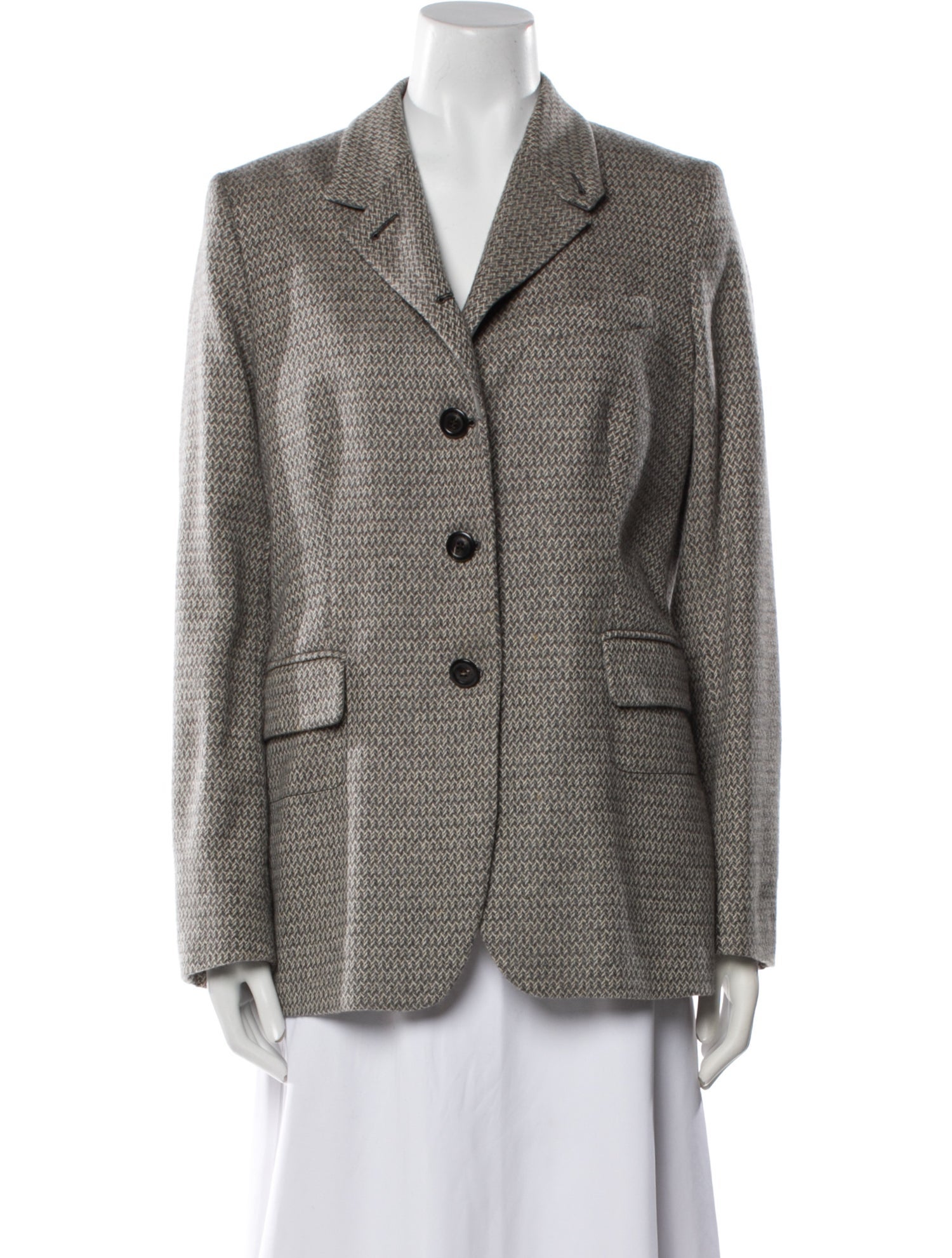 Luciano Barbera Cashmere Tweed Pattern Blazer