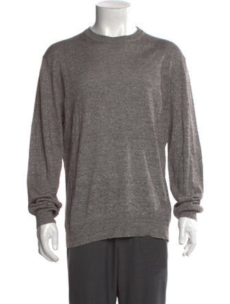 Luciano Barbera Linen Crew Neck Pullover