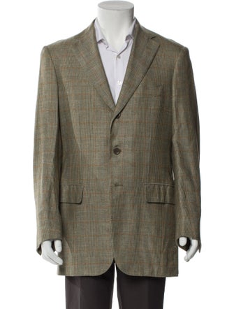Luciano Barbera Cashmere Plaid Print Blazer