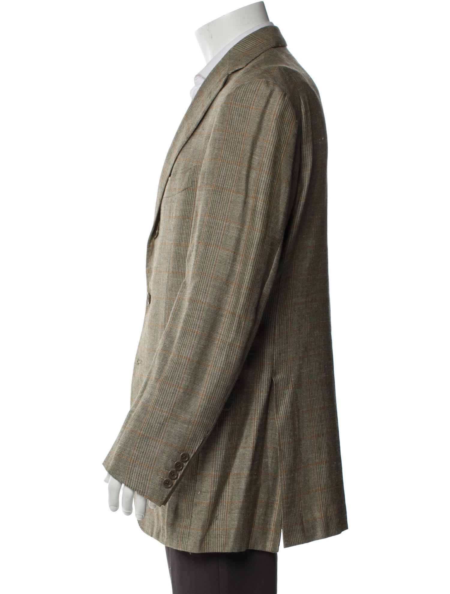 Luciano Barbera Cashmere Plaid Print Blazer