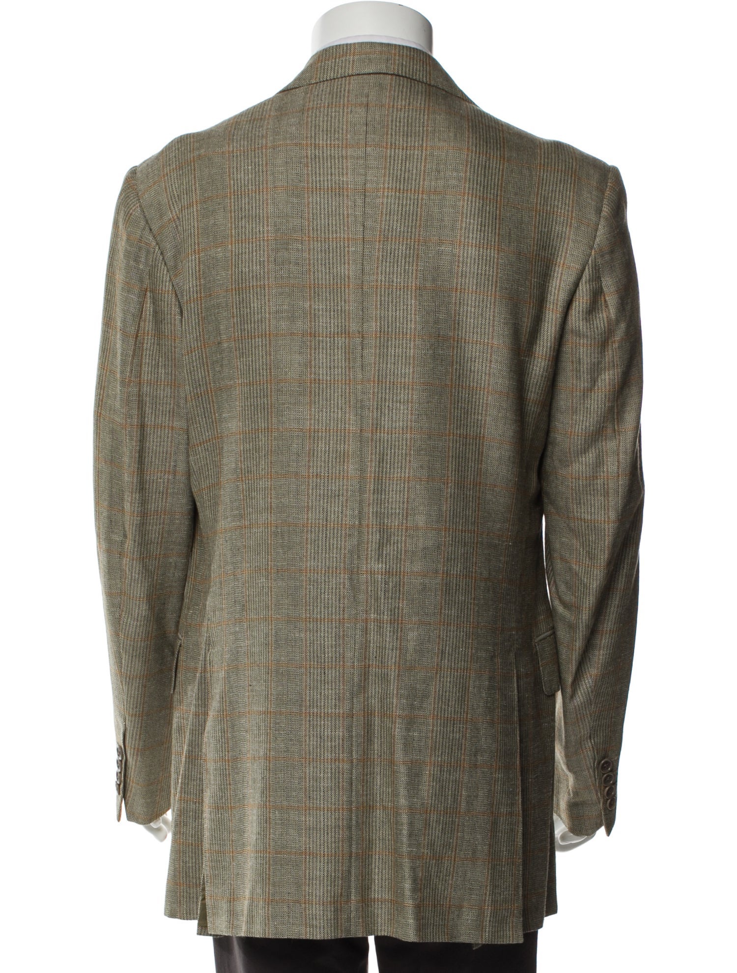 Luciano Barbera Cashmere Plaid Print Blazer