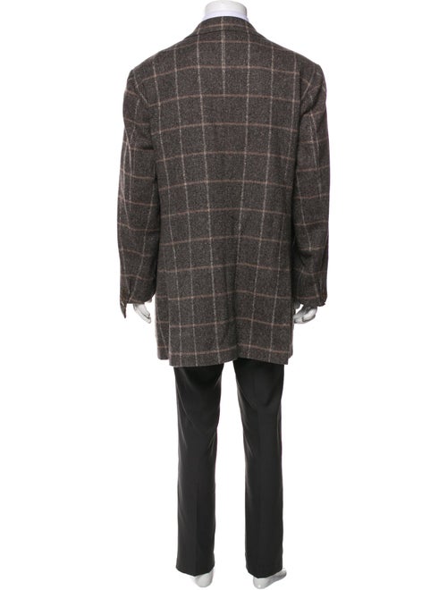 Luciano Barbera Wool Plaid Print Blazer