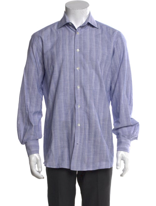 Luciano Barbera Plaid Print Long Sleeve Dress Shirt