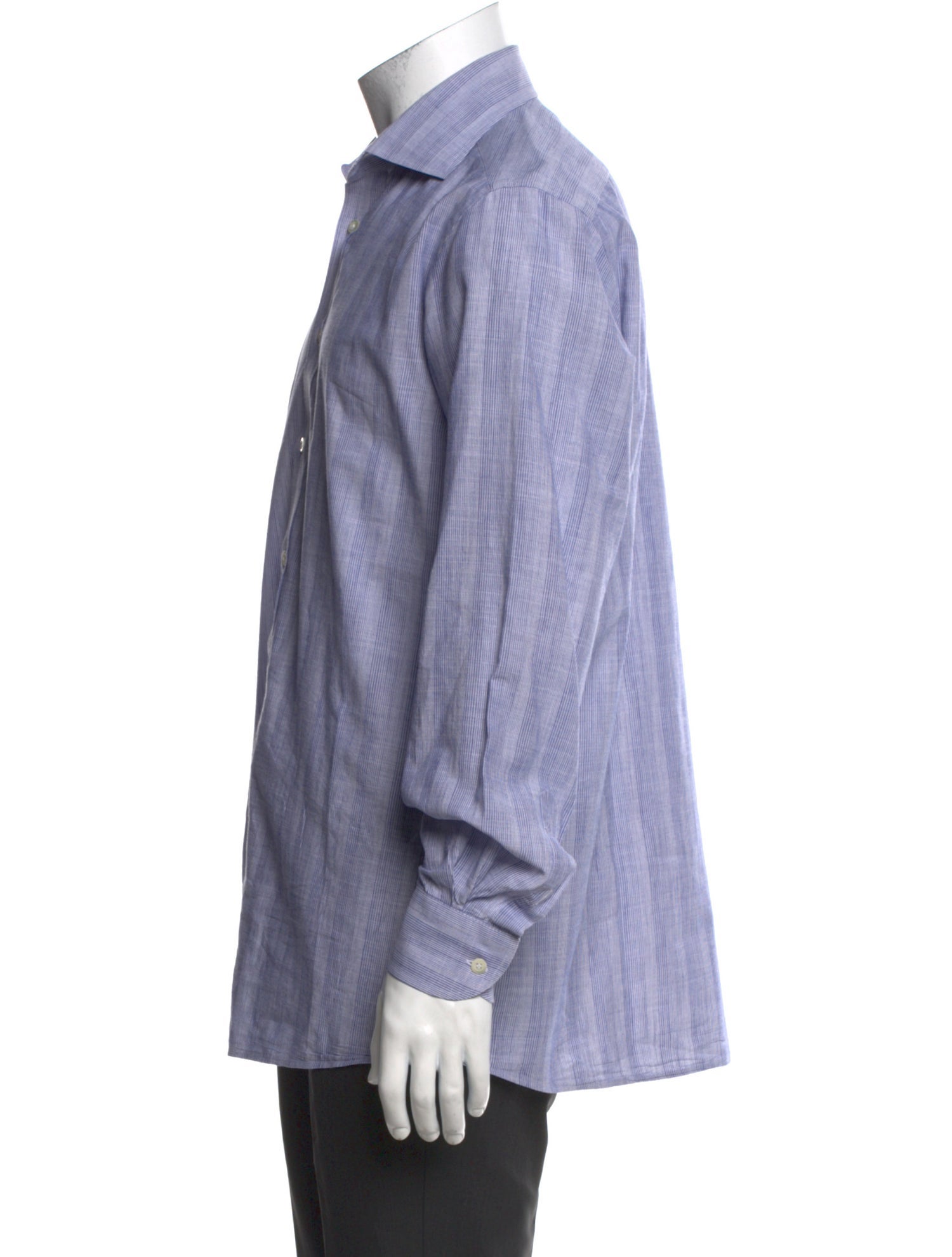 Luciano Barbera Plaid Print Long Sleeve Dress Shirt