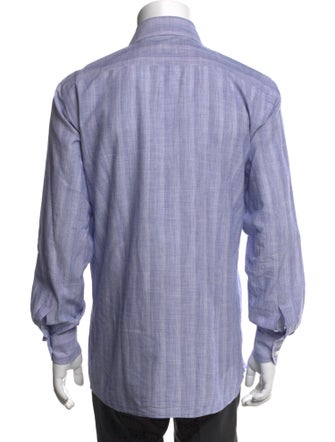 Luciano Barbera Plaid Print Long Sleeve Dress Shirt