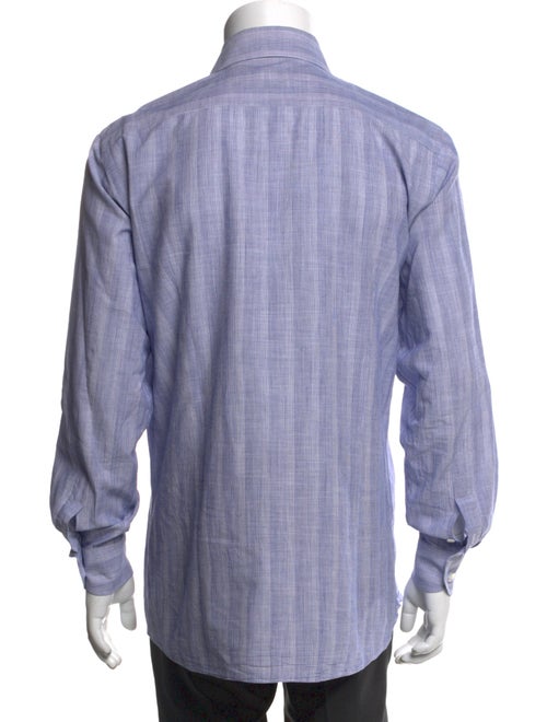 Luciano Barbera Plaid Print Long Sleeve Dress Shirt