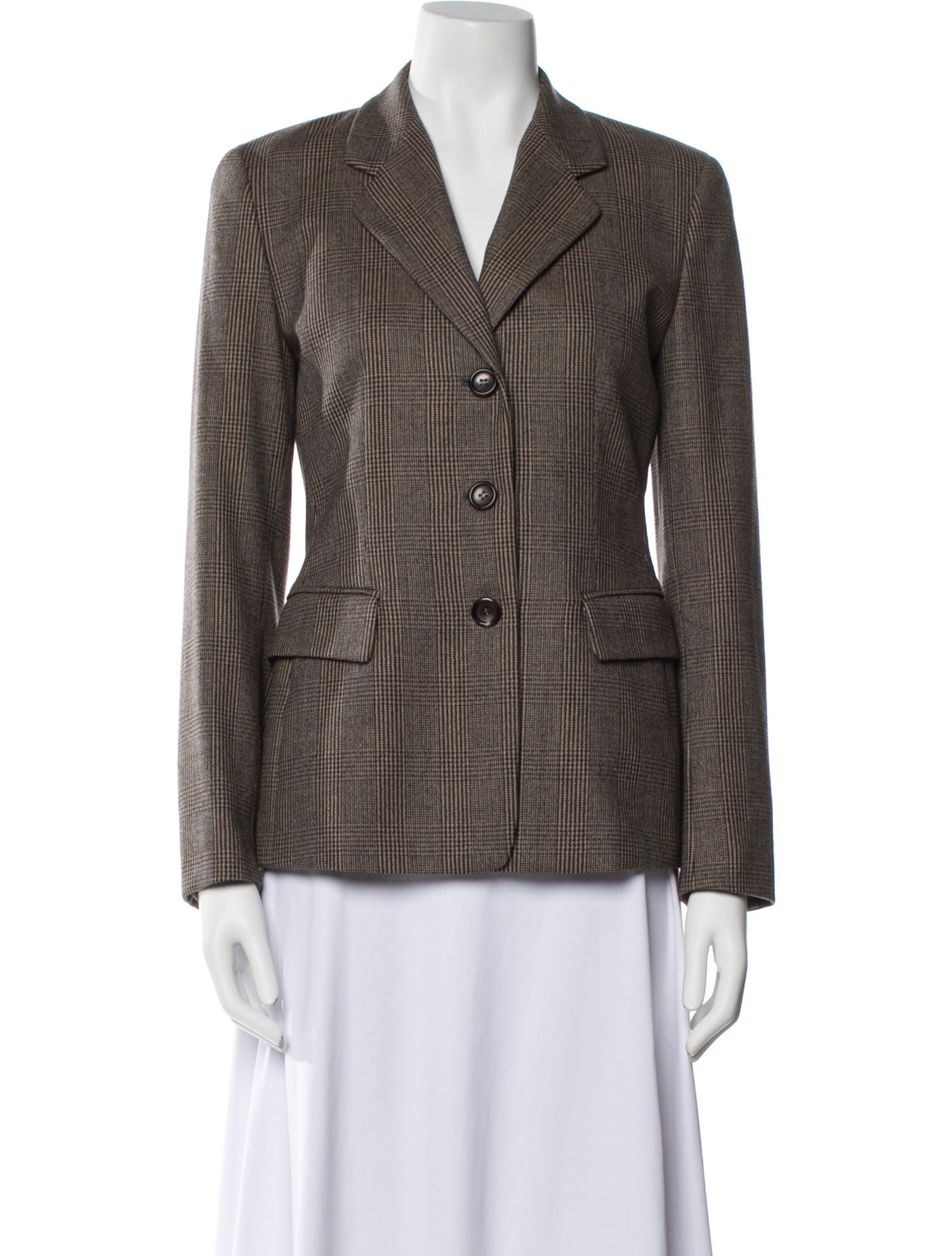 Luciano Barbera Wool Houndstooth Print Blazer