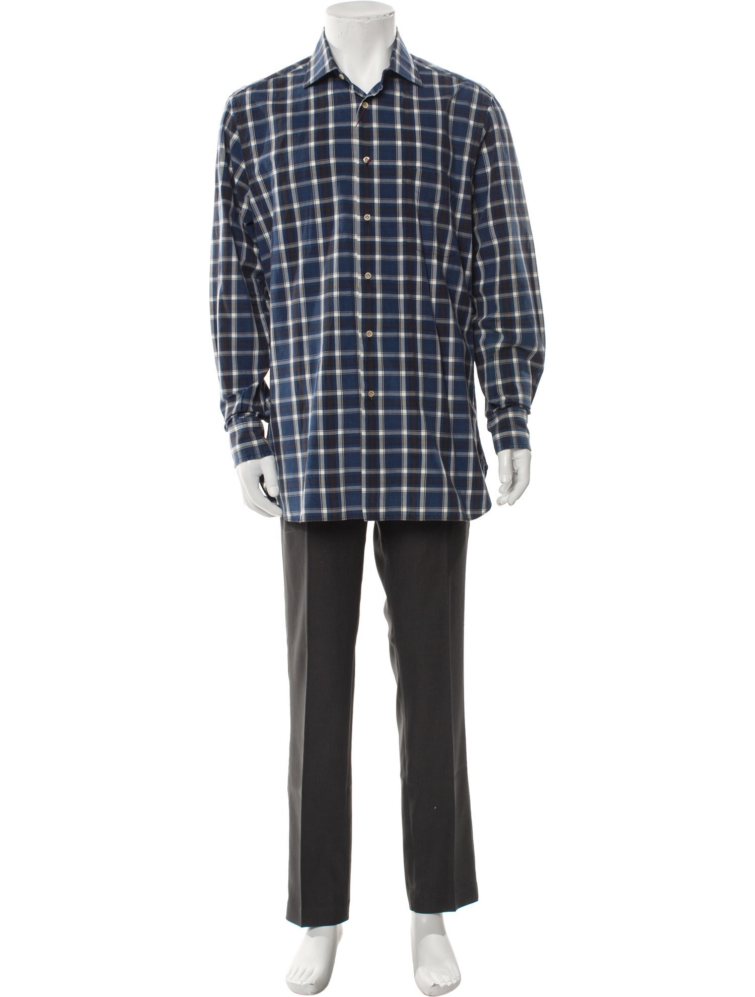 Luciano Barbera Plaid Print Long Sleeve Shirt w/ Tags