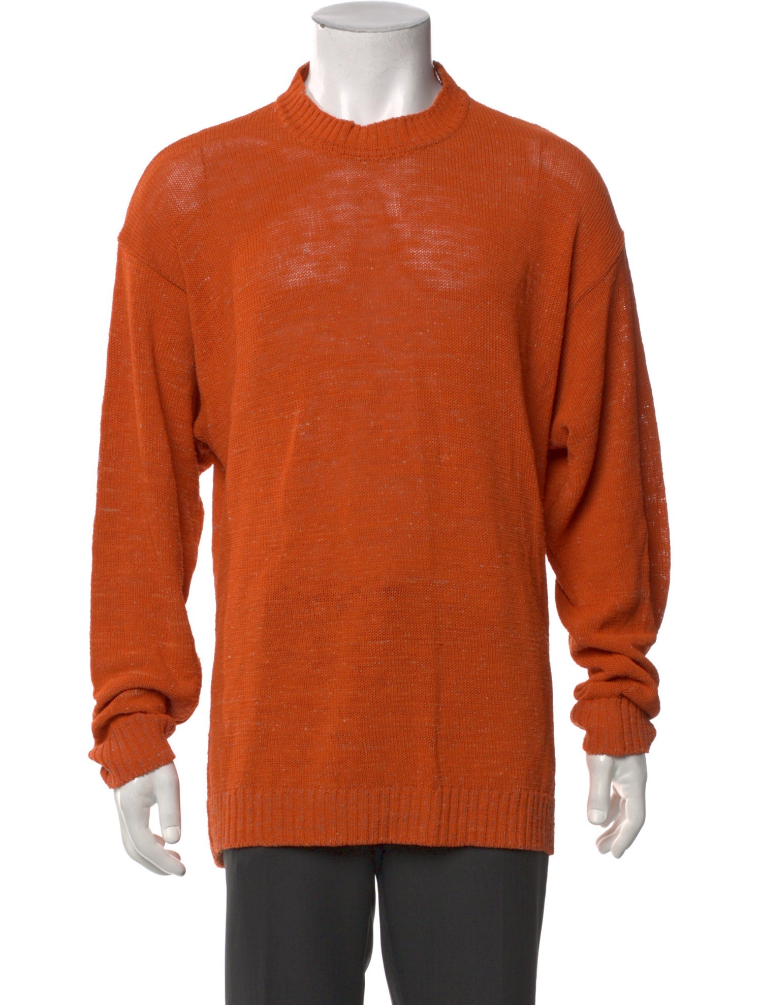 Luciano Barbera Linen Crew Neck Pullover