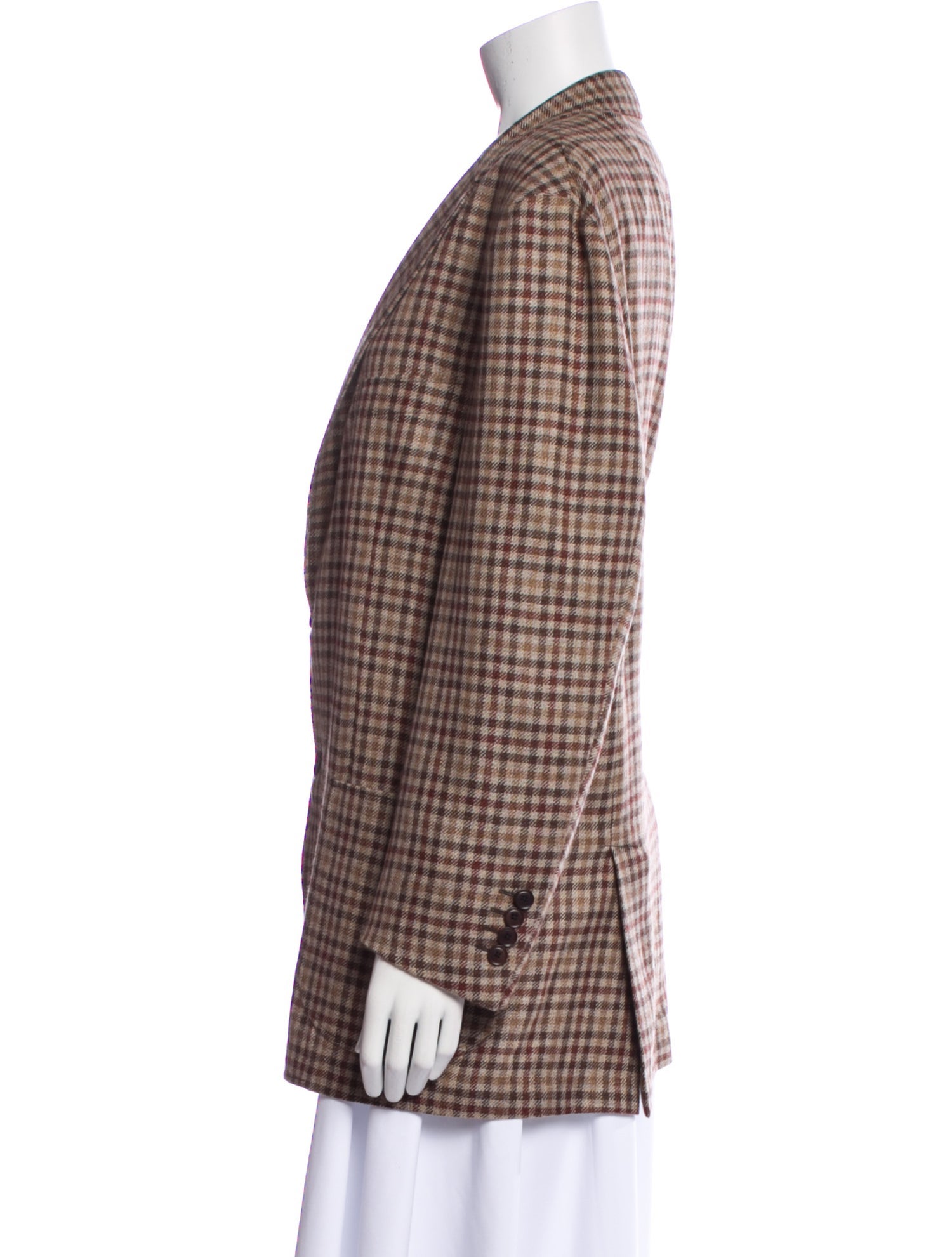 Luciano Barbera Cashmere Plaid Print Blazer