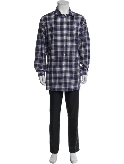 Luciano Barbera Plaid Print Long Sleeve Shirt