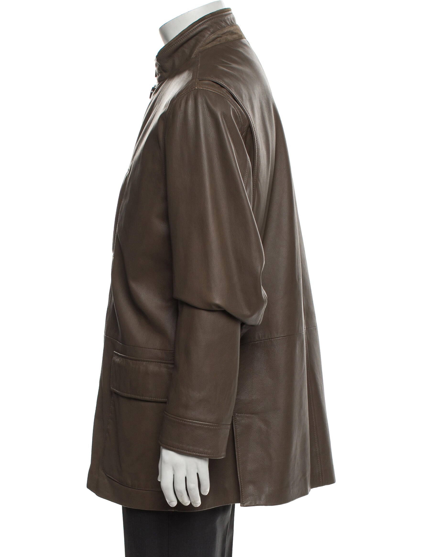 Luciano Barbera Leather Utility Jacket