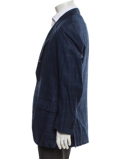 Luciano Barbera Wool Plaid Print Blazer