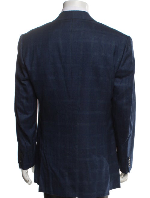 Luciano Barbera Wool Plaid Print Blazer