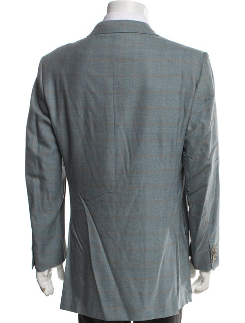 Luciano Barbera Wool Plaid Print Blazer