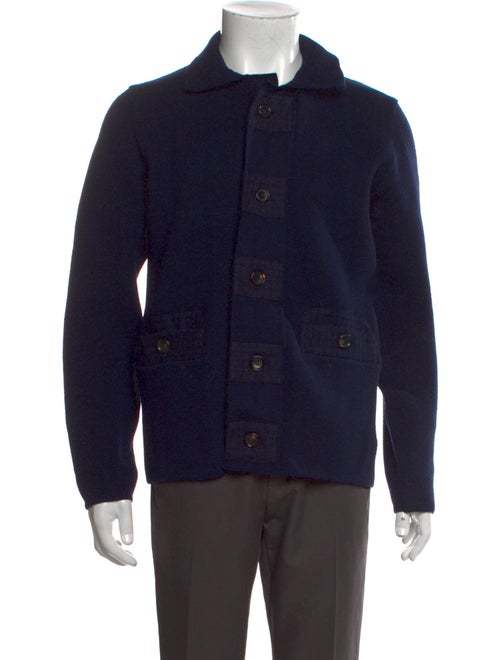 Luciano Barbera Wool Mock Neck Cardigan