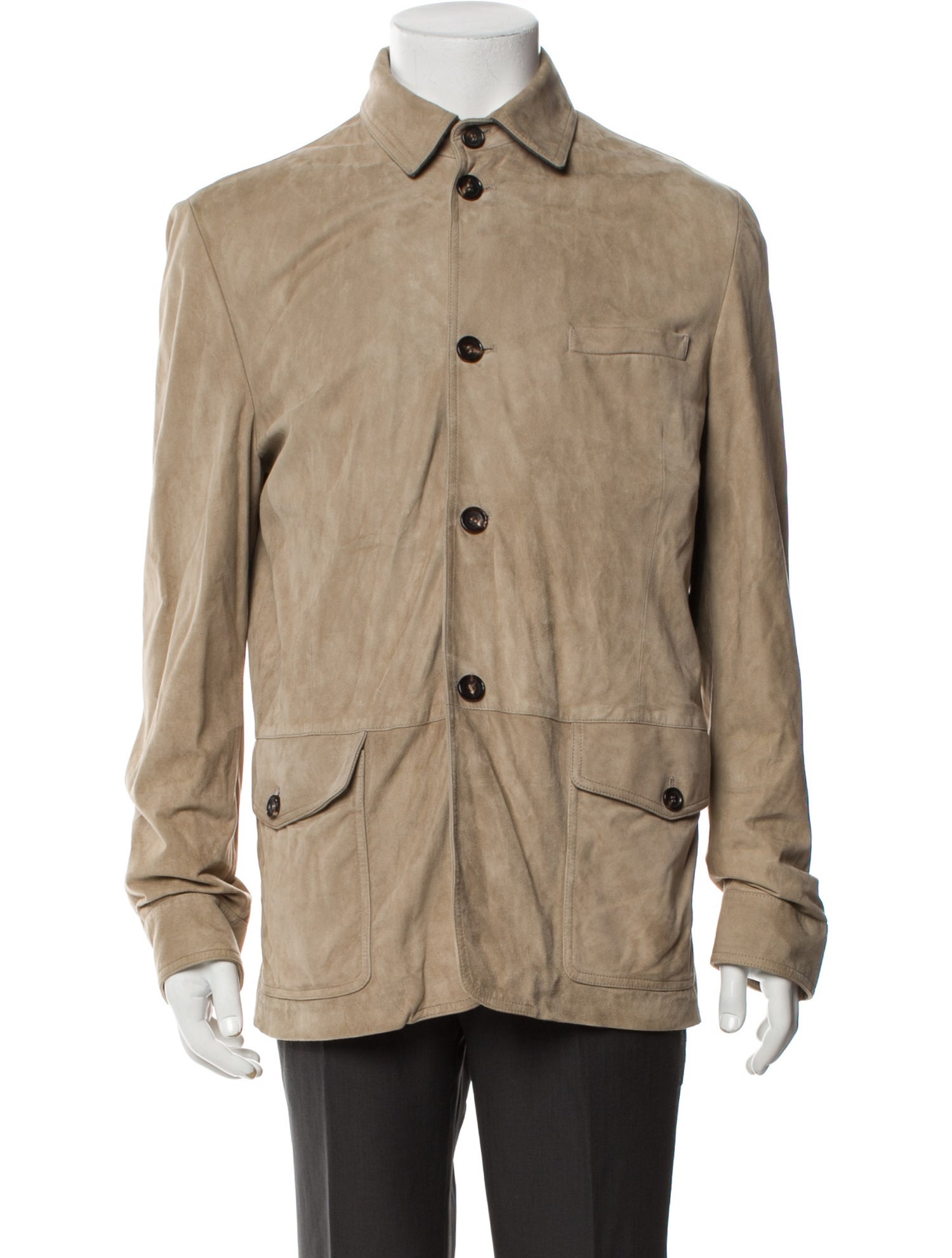 Luciano Barbera Leather Utility Jacket